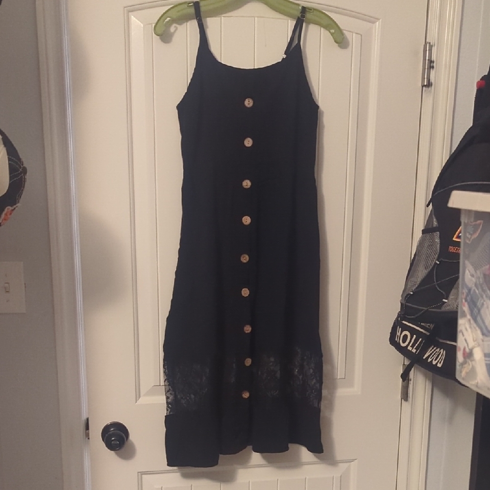 Elegant Black Button-Down Dress